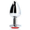 Ouch! Bijou anal Round Gem S 6 x 2.6cm Argenté-Rouge